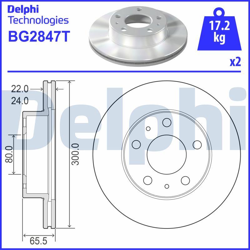 Delphi BG2847T - Тормозной диск www.autospares.lv