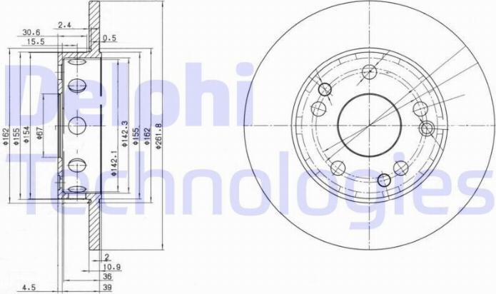 Delphi BG2298 - Bremžu diski www.autospares.lv