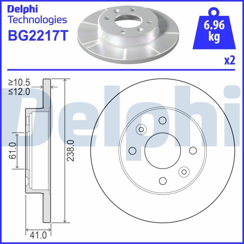 Delphi BG2217T - Тормозной диск www.autospares.lv