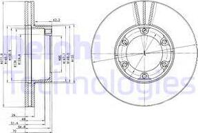 Delphi BG2286 - Bremžu diski www.autospares.lv