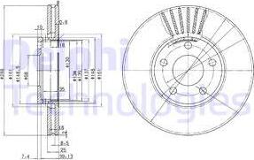 Delphi BG2745C-18B1 - Тормозной диск www.autospares.lv