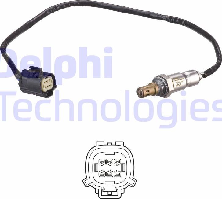 Delphi ES21143-12B1 - Лямбда-зонд, датчик кислорода www.autospares.lv