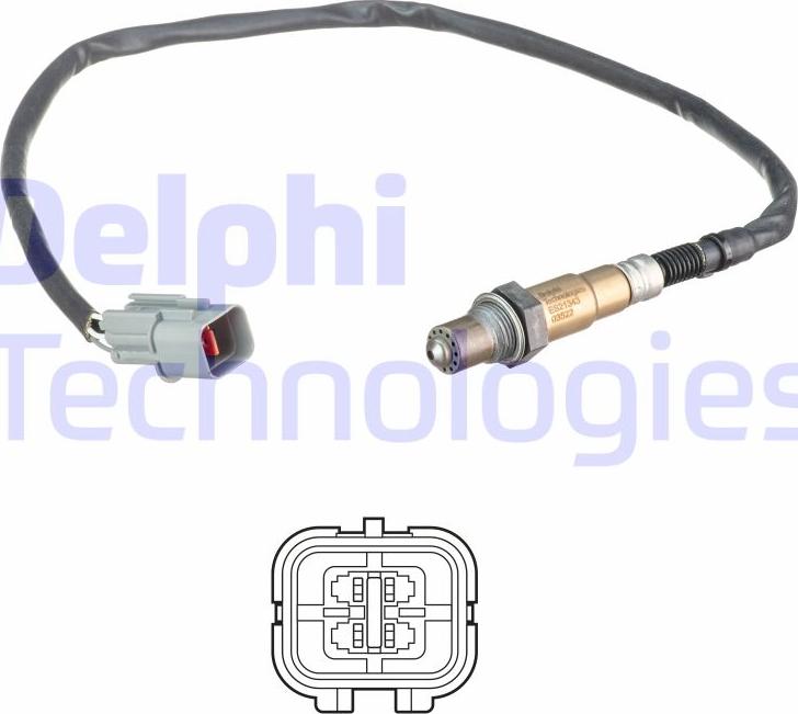 Delphi ES21343-12B1 - Лямбда-зонд, датчик кислорода www.autospares.lv