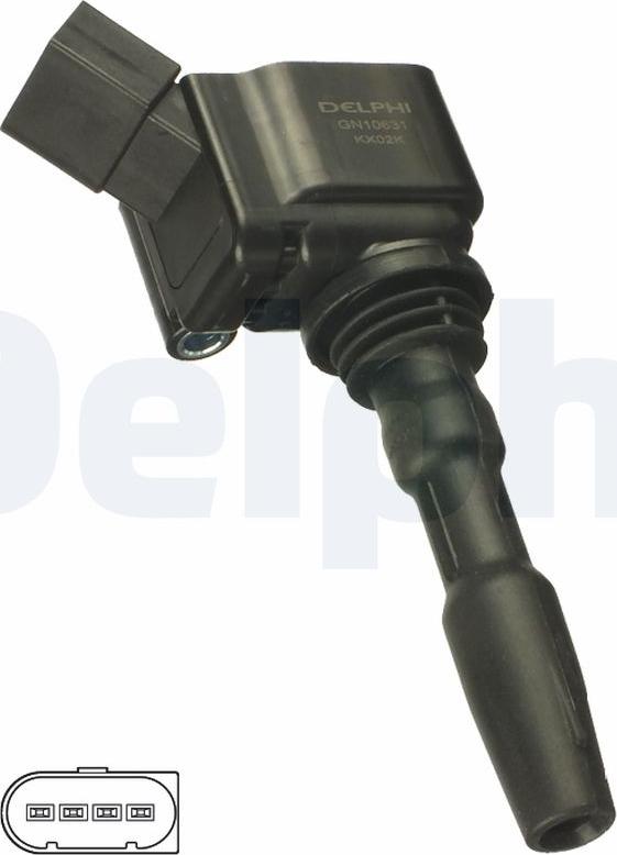 Delphi GN10631-19B1 - Aizdedzes spole www.autospares.lv