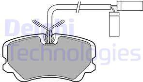 Delphi LP560 - Bremžu uzliku kompl., Disku bremzes www.autospares.lv