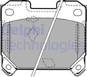 Delphi LP1062 - Тормозные колодки, дисковые, комплект www.autospares.lv