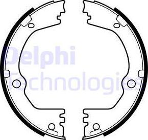 Delphi LS2090 - Brake Shoe Set, parking brake www.autospares.lv