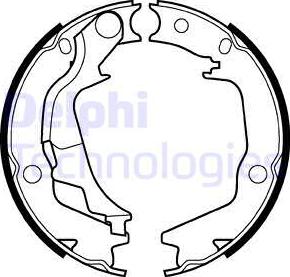 Delphi LS2042 - Brake Shoe Set, parking brake www.autospares.lv