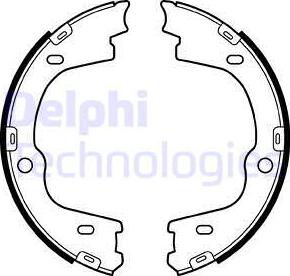 Delphi LS2086 - Brake Shoe Set, parking brake www.autospares.lv