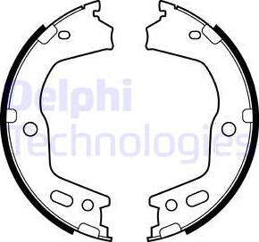 Delphi LS2154 - Brake Shoe Set, parking brake www.autospares.lv