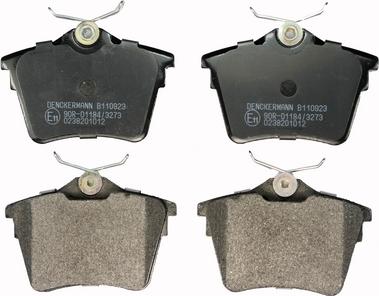 Denckermann B110923 - Brake Pad Set, disc brake www.autospares.lv