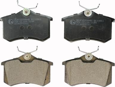 Denckermann B110861 - Brake Pad Set, disc brake www.autospares.lv