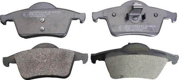 Denckermann B110816 - Brake Pad Set, disc brake www.autospares.lv