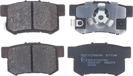 Denckermann B111344 - Brake Pad Set, disc brake www.autospares.lv