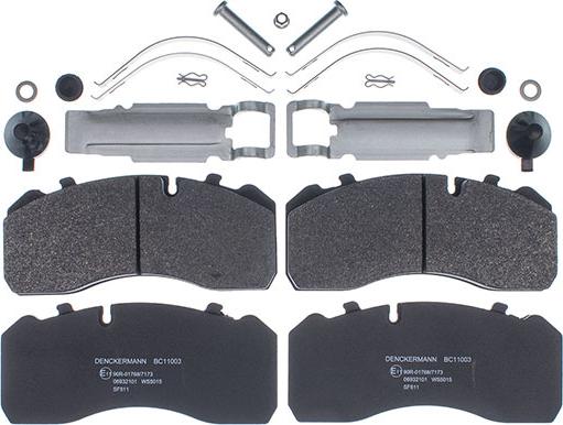 Denckermann BC11003 - Brake Pad Set, disc brake www.autospares.lv