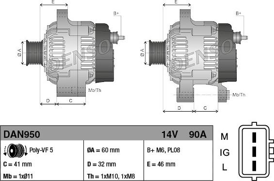 Denso DAN950 - Ģenerators autospares.lv