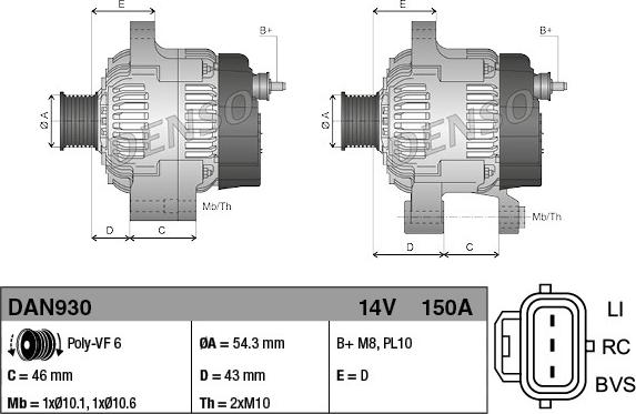 Denso DAN930 - Ģenerators autospares.lv