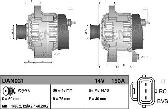 Denso DAN931 - Ģenerators autospares.lv