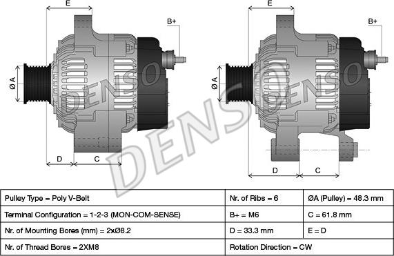 Denso DAN507 - Ģenerators www.autospares.lv