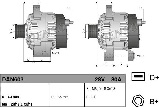 Denso DAN603 - Ģenerators www.autospares.lv