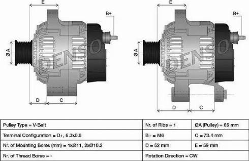 Denso DAN616 - Ģenerators www.autospares.lv