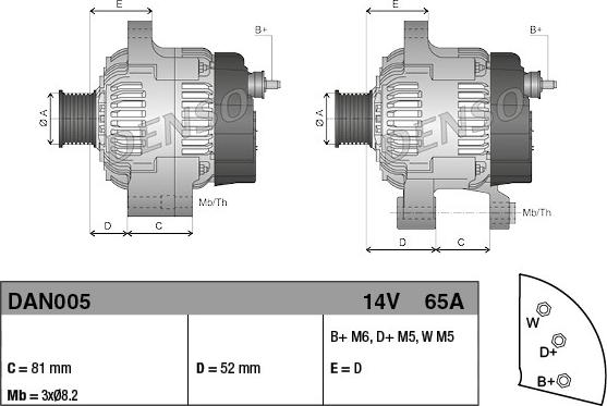 Denso DAN005 - Генератор www.autospares.lv