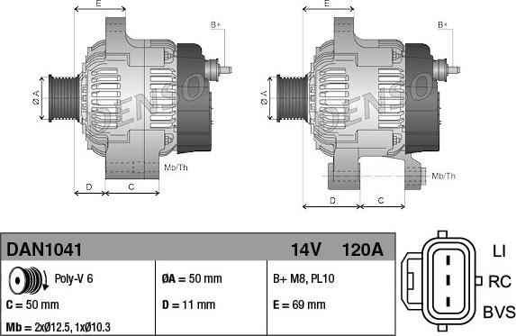 Denso DAN1041 - Ģenerators www.autospares.lv