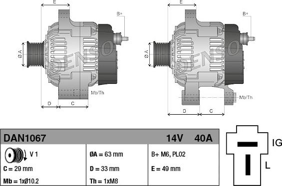 Denso DAN1067 - Ģenerators www.autospares.lv