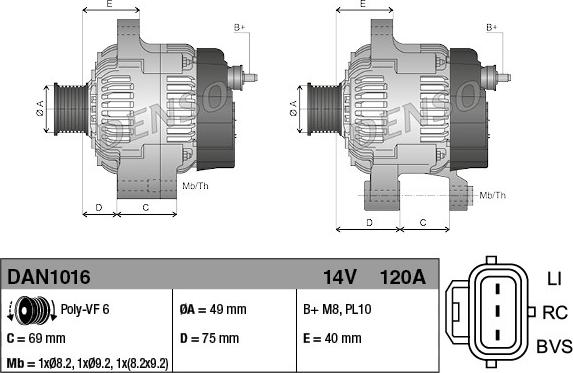 Denso DAN1016 - Ģenerators www.autospares.lv