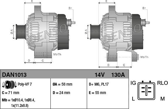 Denso DAN1013 - Ģenerators autospares.lv