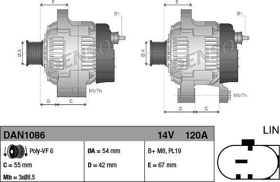 Denso DAN1086 - Ģenerators www.autospares.lv