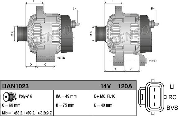 Denso DAN1023 - Ģenerators www.autospares.lv