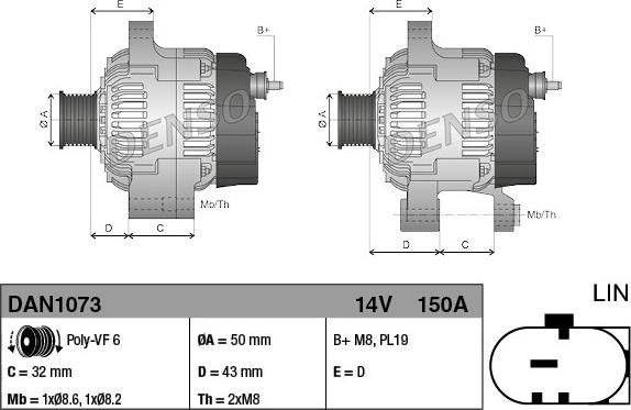 Denso DAN1073 - Ģenerators www.autospares.lv