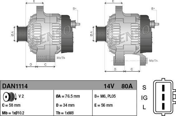 Denso DAN1114 - Ģenerators www.autospares.lv