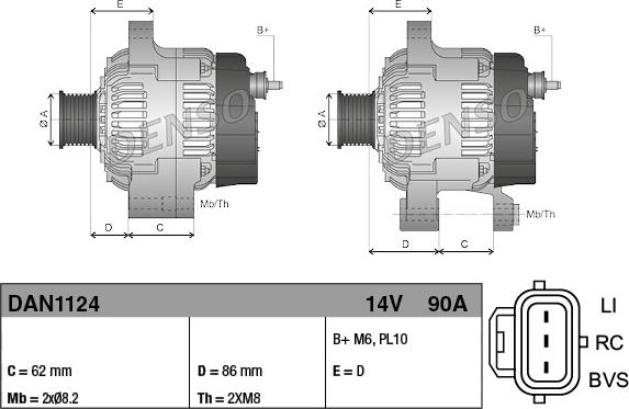 Denso DAN1124 - Ģenerators www.autospares.lv