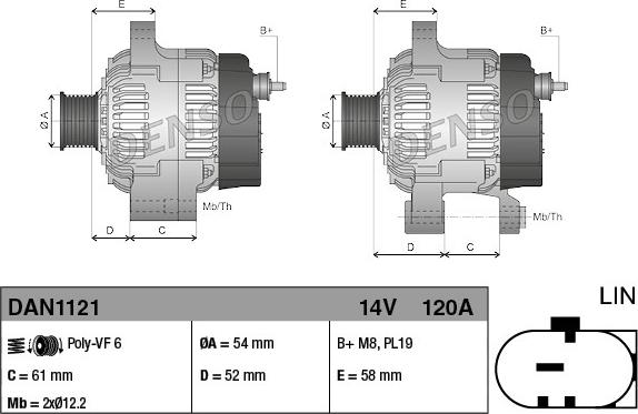 Denso DAN1121 - Ģenerators www.autospares.lv