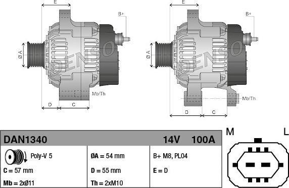 Denso DAN1340 - Ģenerators www.autospares.lv