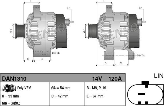 Denso DAN1310 - Ģenerators www.autospares.lv