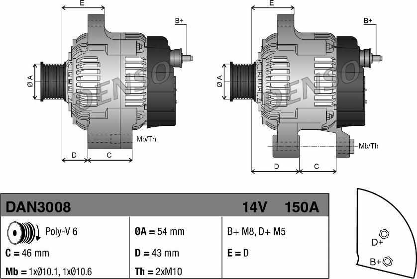 Denso DAN3008 - Ģenerators www.autospares.lv