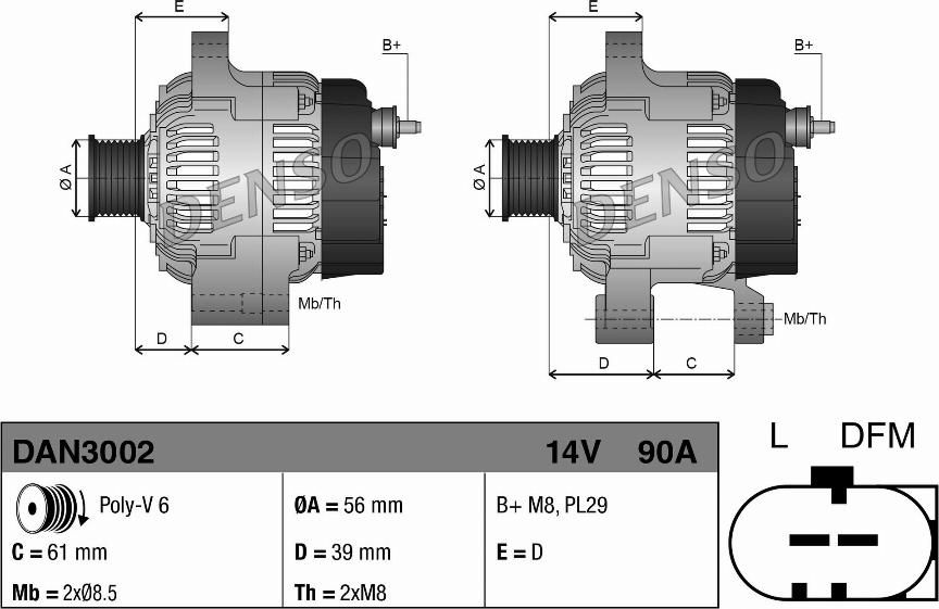 Denso DAN3002 - Ģenerators www.autospares.lv