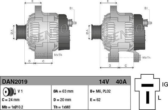 Denso DAN2019 - Ģenerators autospares.lv