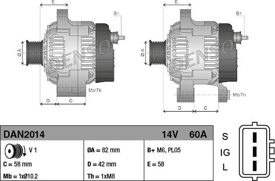 Denso DAN2014 - Ģenerators www.autospares.lv