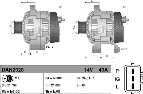 Denso DAN2028 - Генератор www.autospares.lv