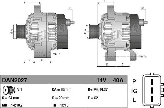 Denso DAN2027 - Alternator www.autospares.lv