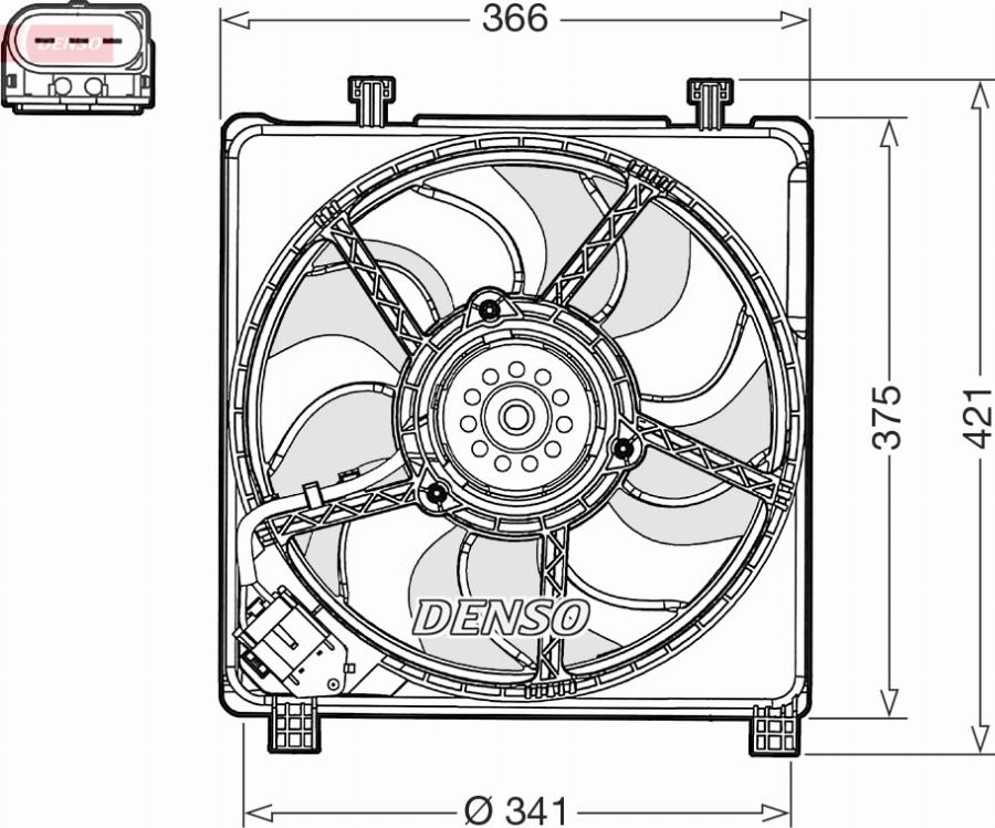 Denso DER32017 - Ventilators, Motora dzesēšanas sistēma www.autospares.lv