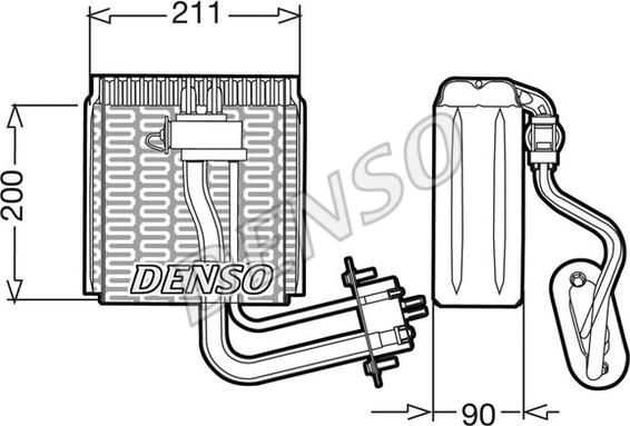 Denso DEV12002 - Iztvaikotājs, Gaisa kondicionēšanas sistēma www.autospares.lv