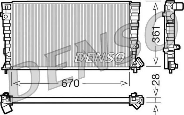 Denso DRM07030 - Radiators, Motora dzesēšanas sistēma www.autospares.lv