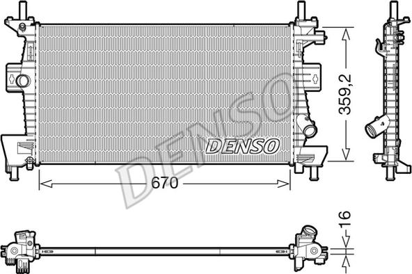 Denso DRM10114 - Radiators, Motora dzesēšanas sistēma www.autospares.lv