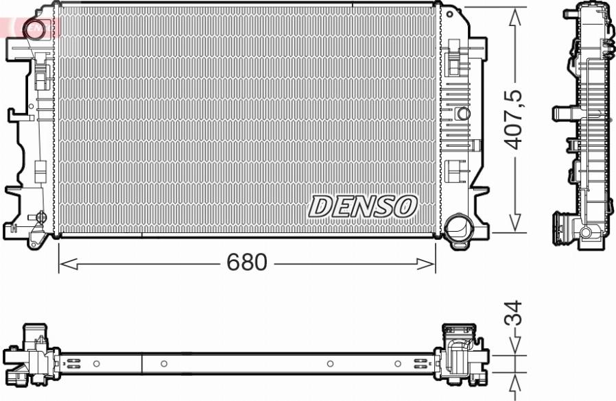 Denso DRM17117 - Radiators, Motora dzesēšanas sistēma www.autospares.lv