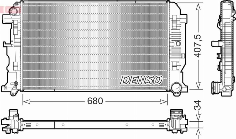 Denso DRM32053 - Radiators, Motora dzesēšanas sistēma www.autospares.lv